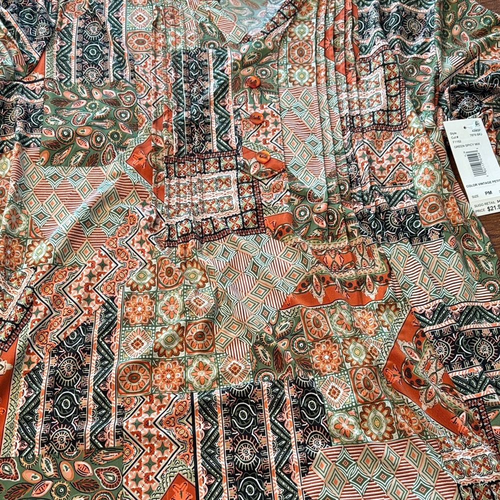 Southern Lady Petite Multicolor Blouse